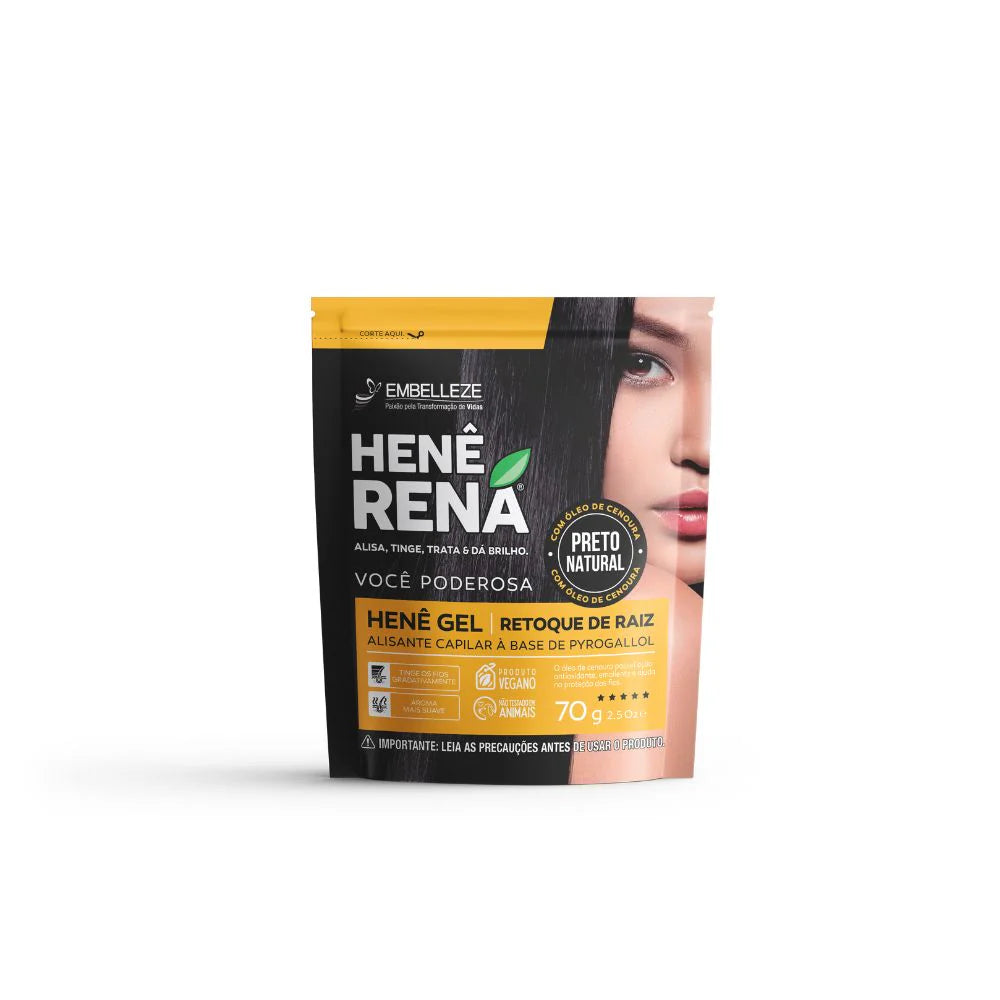 Henna Rena Natural Black Gel Pouch - 70g