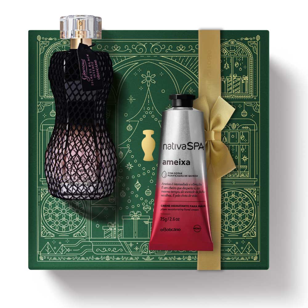 Kit Glamour Secret Black Perfume + Black Plum Christmas Kit
