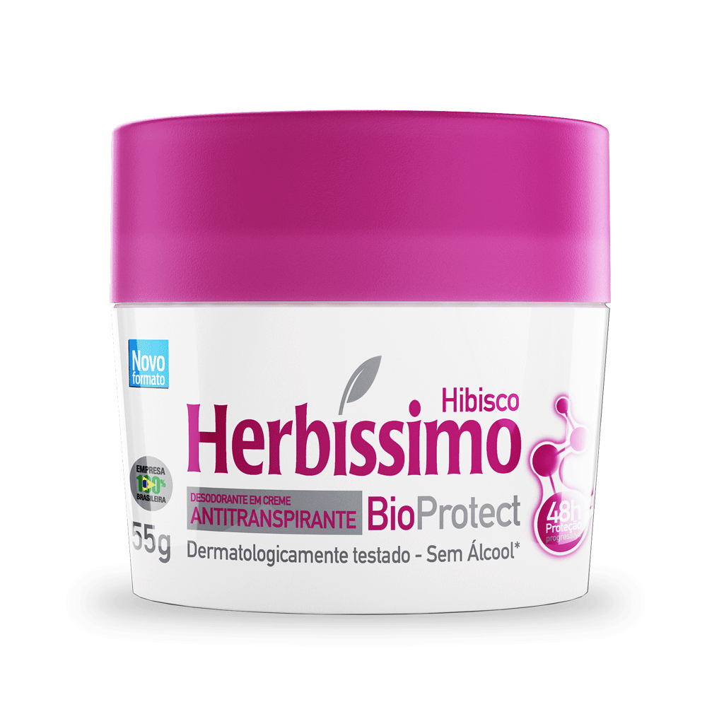 Desodorante Herbíssimo Creme Antitranspirante Bioprotect Hibisco 55G