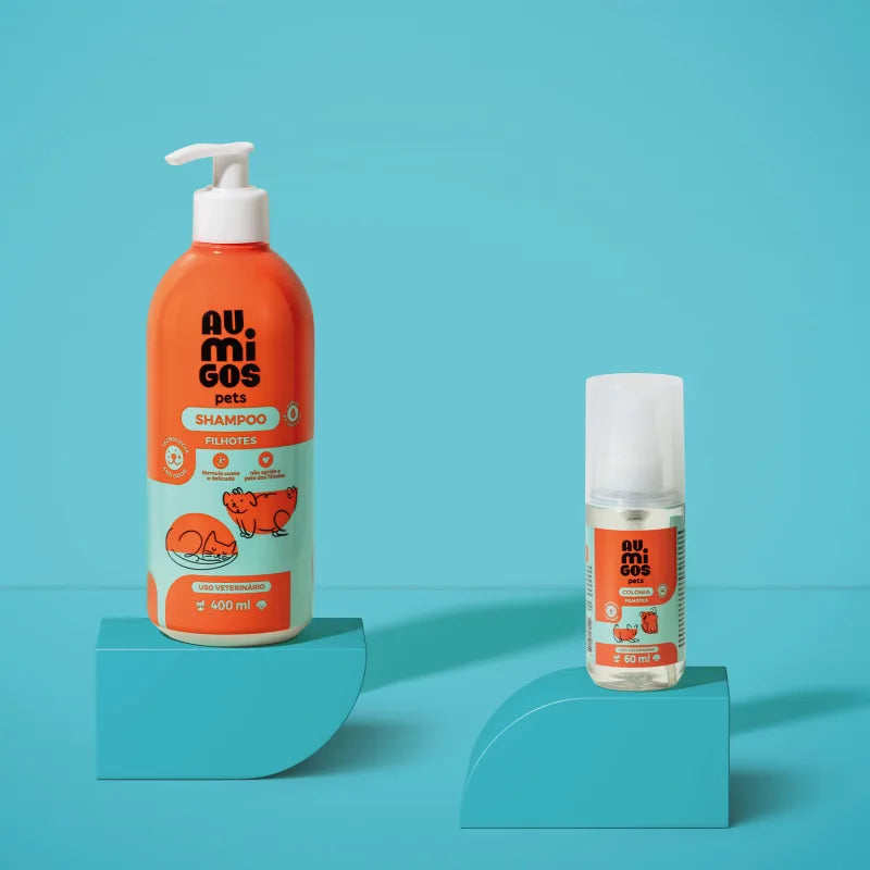 Combo Au.Migos Pets: Shampoo para Filhotes 400ml + Colônia Filhotes 60ml