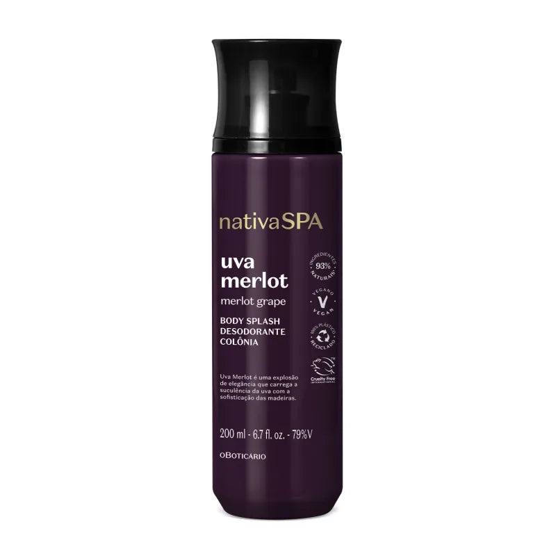 Body Splash Desodorante Colônia Nativa Spa Uva Merlot - 200ml