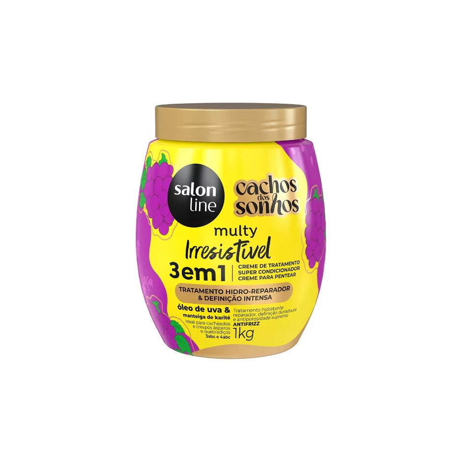 Creme 3 em 1 Salon Line Cachos Dos Sonhos Multy Irresistível Óleo de Uva - 1kg