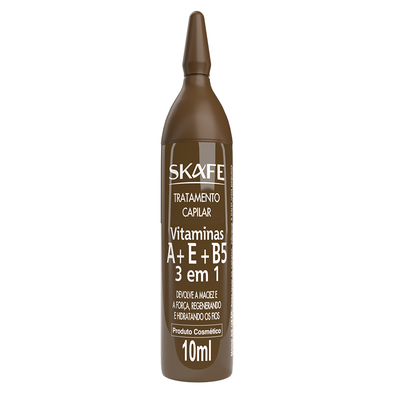 Tratamento Capilar Vitaminas A+E+B5, 3 em 1 - SKAFE 10ml