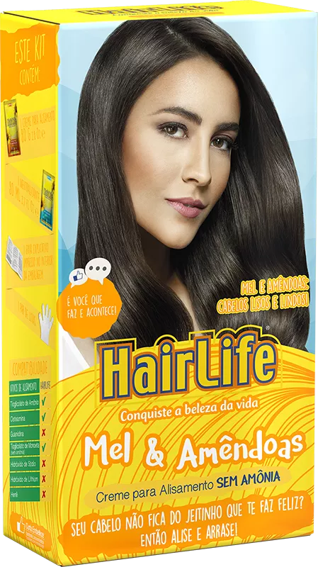Creme Alisante sem Amônia Mel e Amêndoas HairLife - 180g