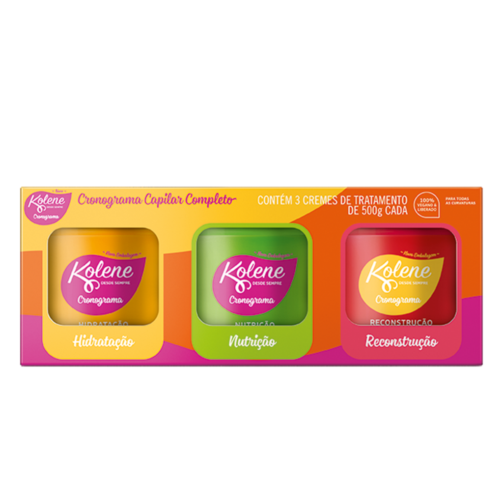 Condicionador Creme de Tratamento Kolene Minipack Cronograma 3 unidades de 500g cada