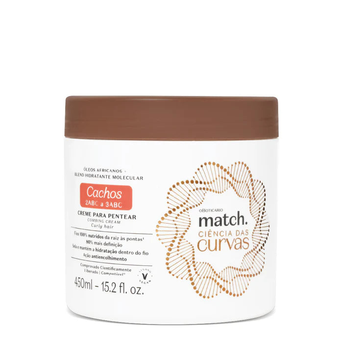 Creme para Pentear Cachos Match Ciências das Curvas 2 abc 3 abc , 450ml