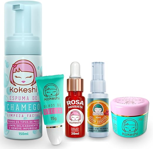 Kit Rosa Mosqueta 5 Itens Kokeshi