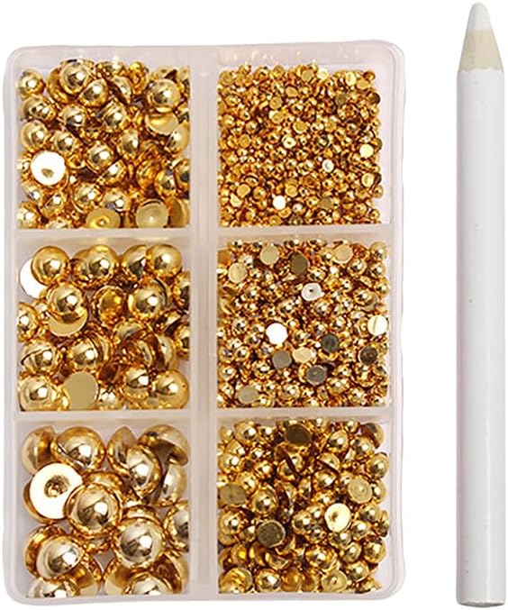 Enfeite de Unhas Dourado - Caixa 6 Tamanhos