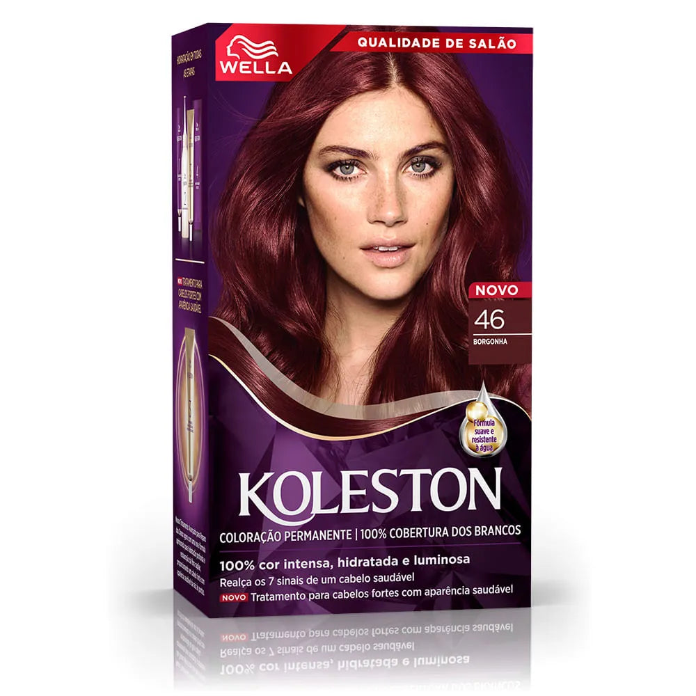 Kit Tintura Koleston Wella - Vários Tons: Castanho, Loiro, Ruivo e Preto