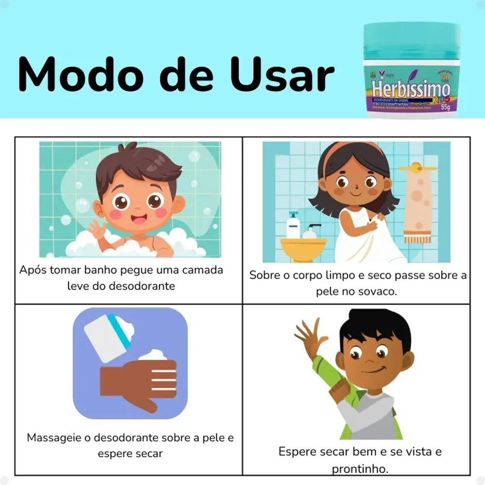 Desodorante Em Creme Herbíssimo Kids Prebiótico - 55g