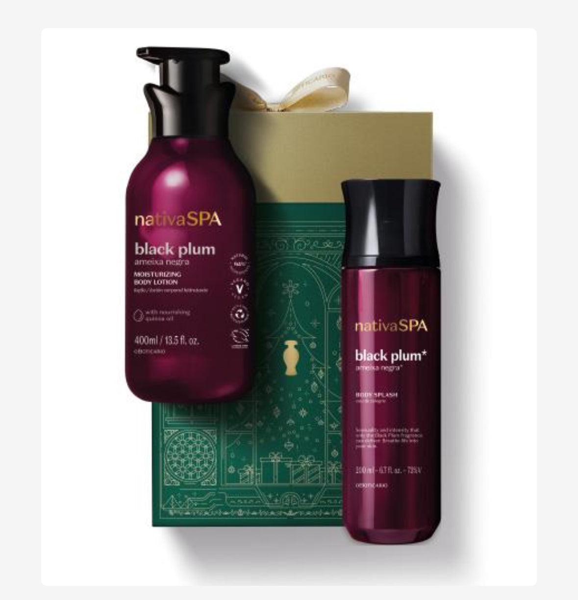 Kit Nativa Spa Ameixa Negra Moisturizer Ameixa Negra 400ml + Body Splash Ameixa Negra 200ml