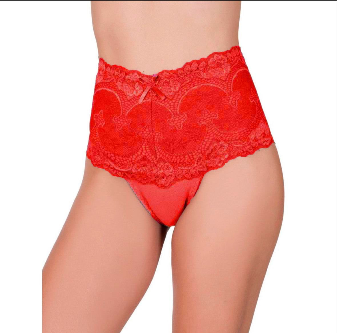 Calcinha Cinta Modeladora Cintura Alta Renda Luxo