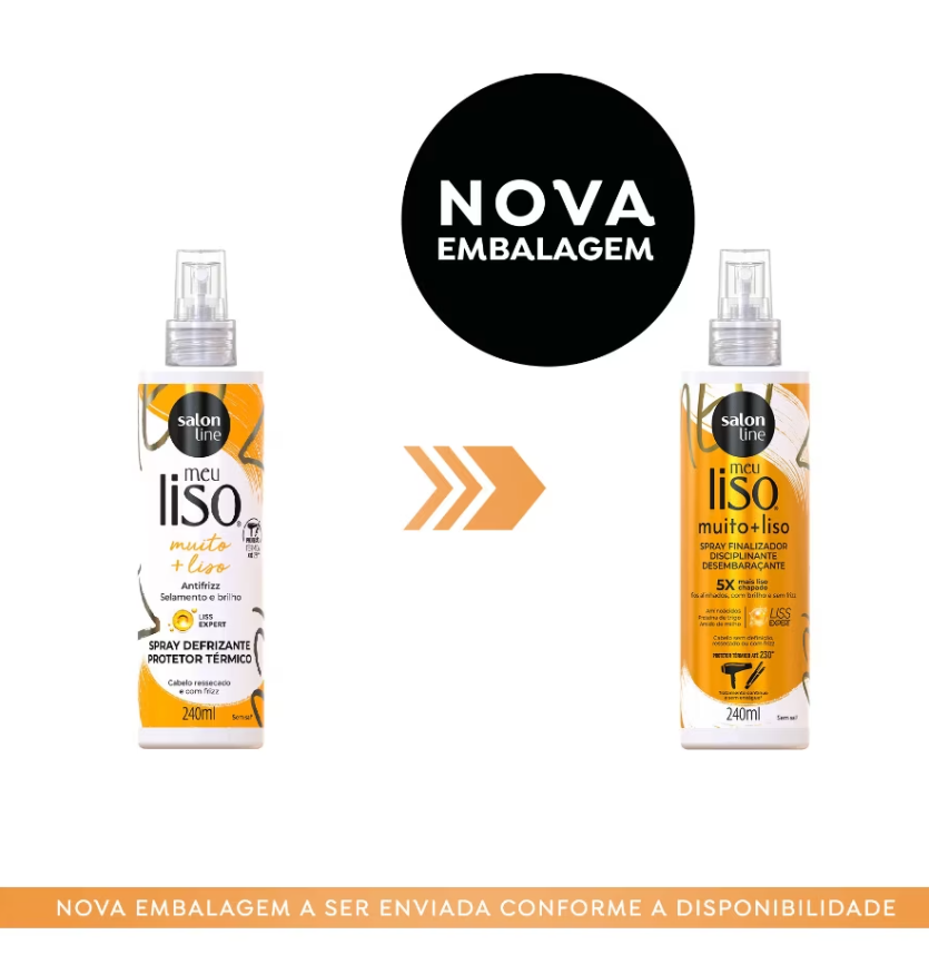 Meu Liso Muito + Liso Spray Defrizante Protetor Térmico 240ml