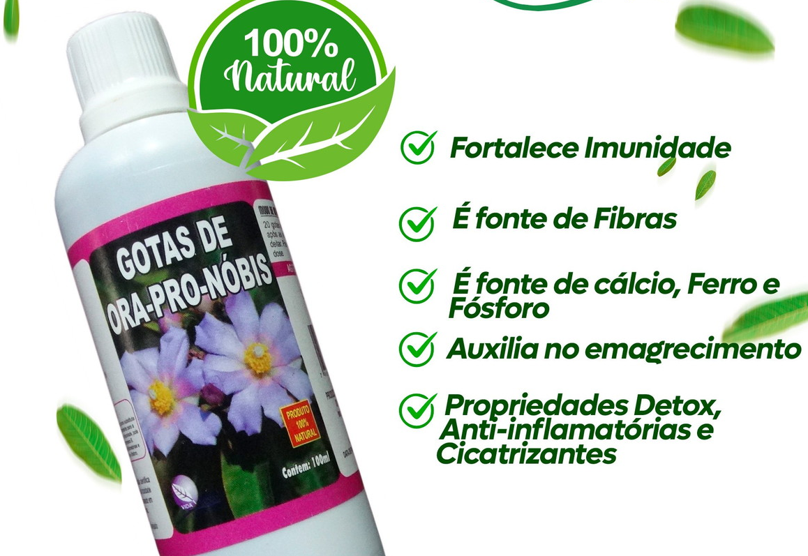Ora Pro Nóbis Gotas - Vitaminas / Proteinas - 100ml