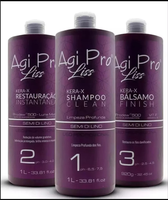 3-Step Progressive Straightening Kit - Agi Pro Liss - 1L for Hair