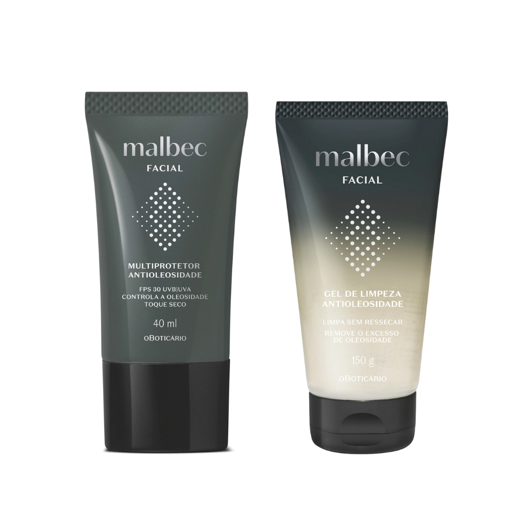 Malbec Anti-Oil Kit Facial Multiprotector + Cleansing Gel