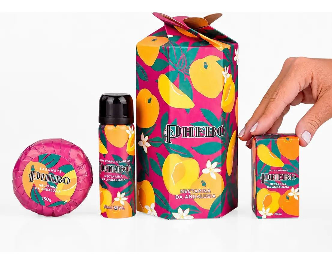 Kit Phebo Nectarina Da Andaluzia 3 Itens + Caixa Presente