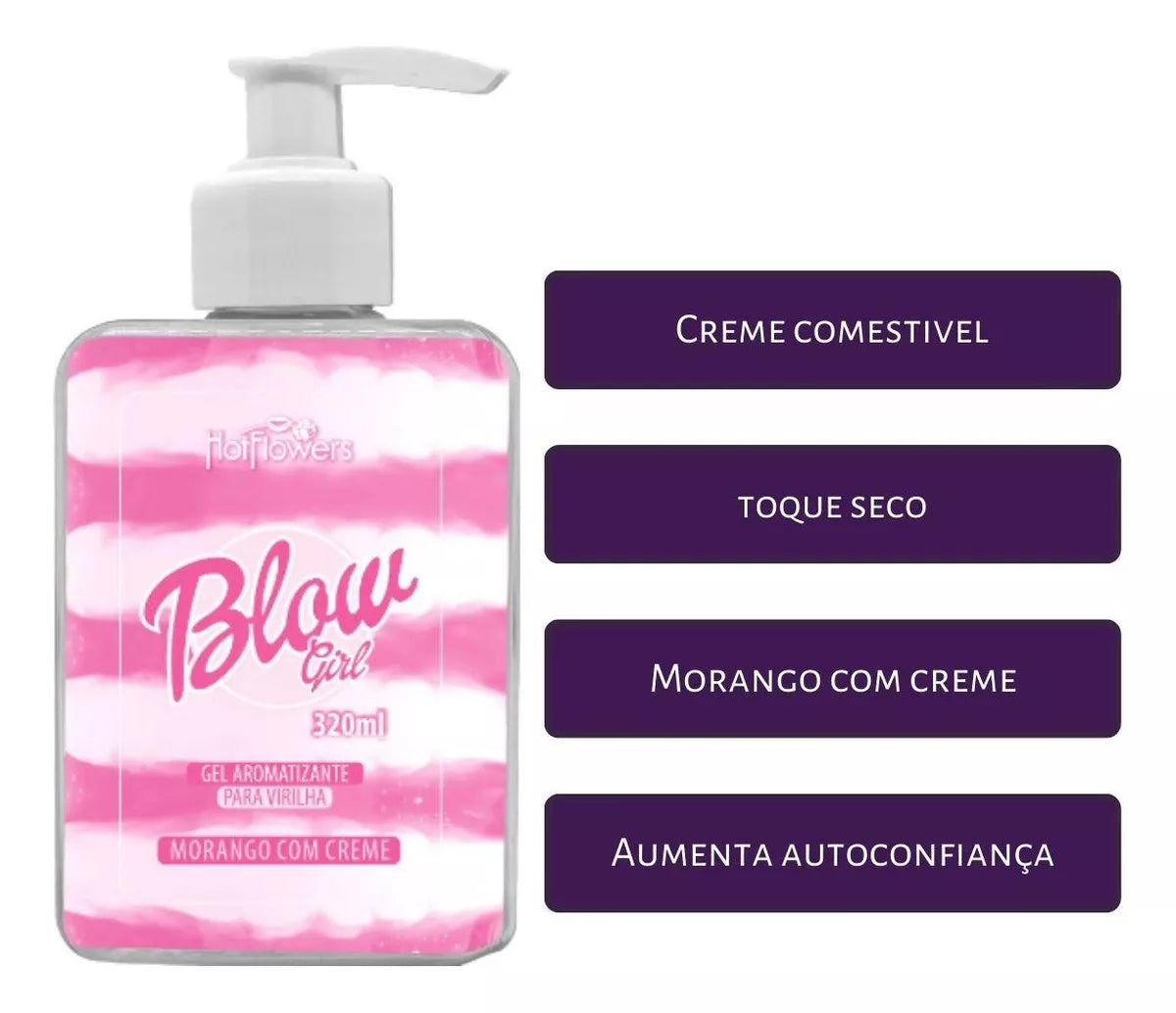 Hot Flowers Blow Girl gel aromatizante beijável para virilha