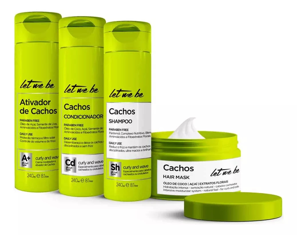 Kit Cachos | Shampoo + Condicionador + Máscara + Ativador - 240ml