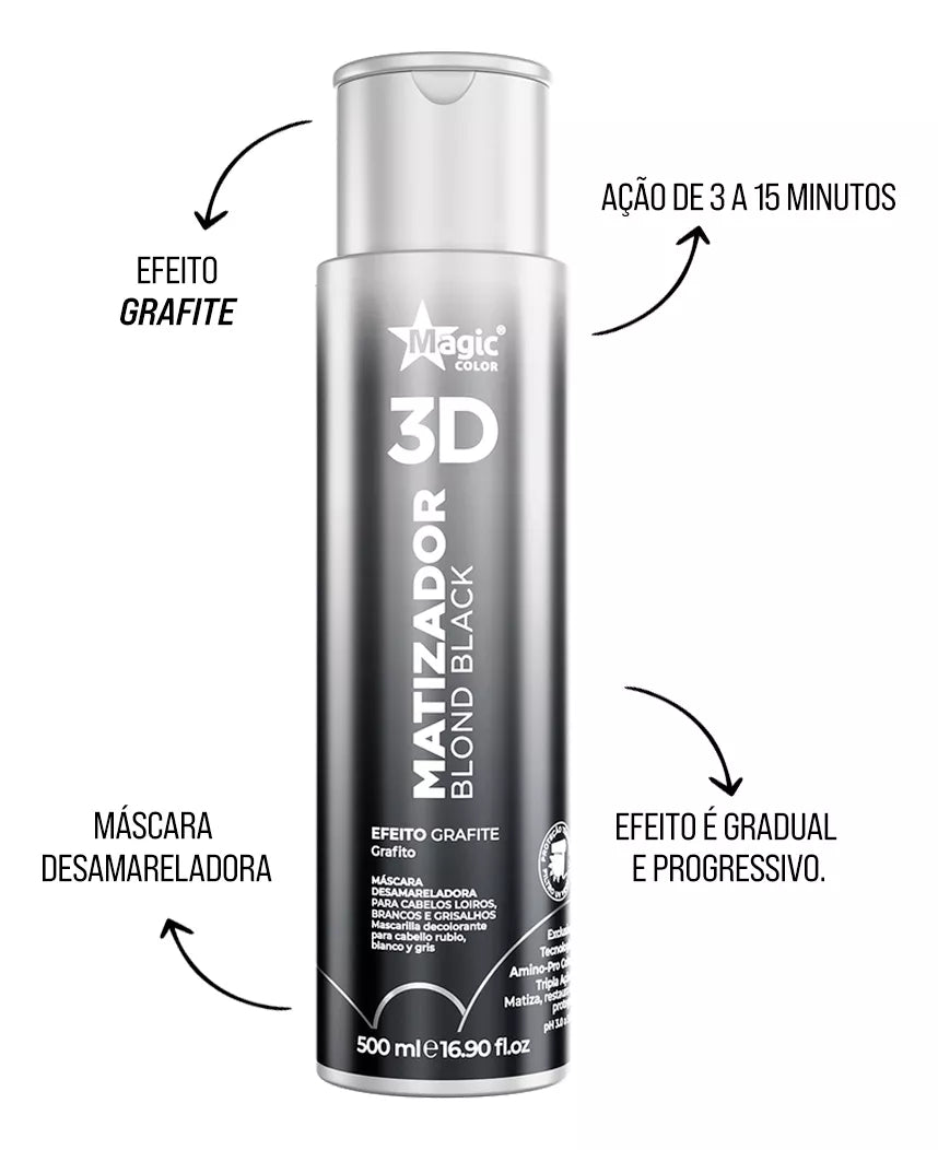 Magic Color Máscara Gloss Matizador 3d Blond Black