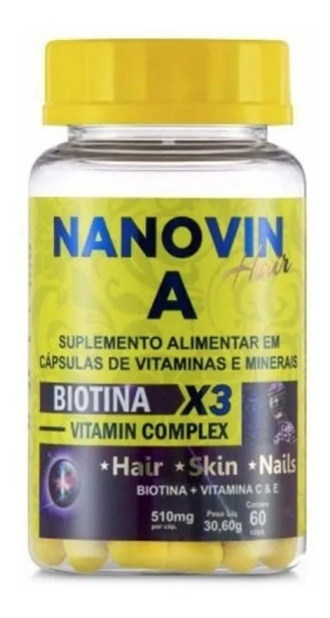 Nanovin A Hair Vitamin Complex Biotina X3 - 60 Caps