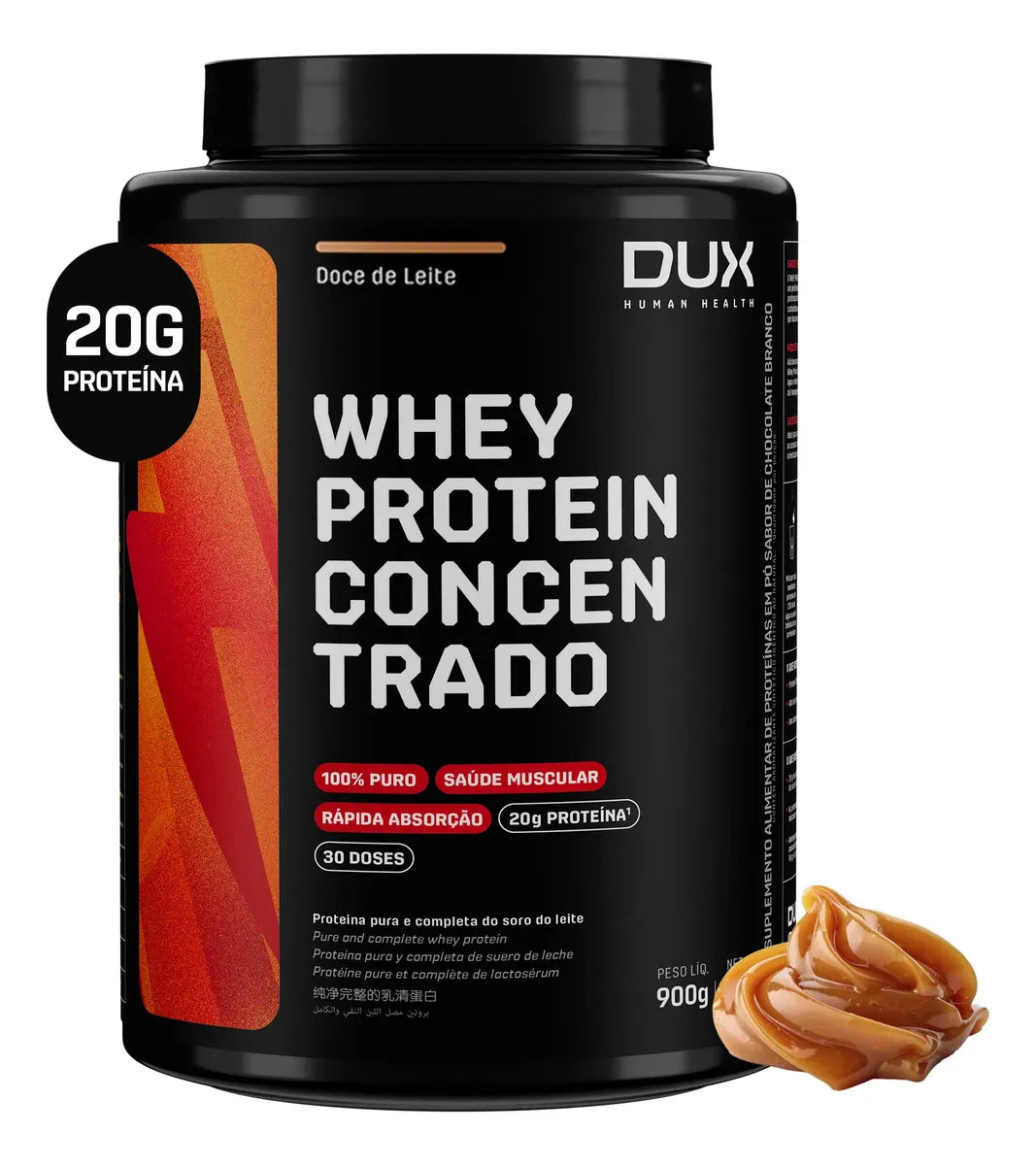 Whey protein concentrate 900g dulce de leche