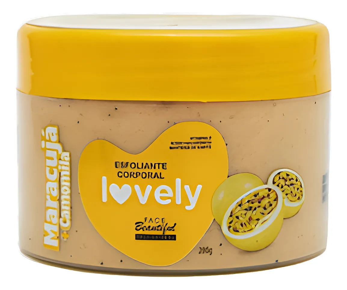 Passion fruit + chamomile body scrub from the Lovely Face Beautiful line, 280g