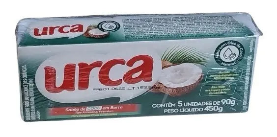 Urca Premium Coconut Handmade Bar Soap, 1kg Pack (5 Units)