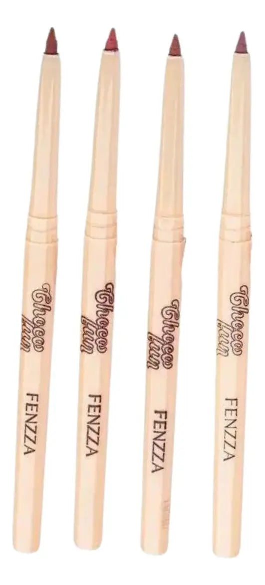 Kit of 4 Fenzza Matte Pink Choco Fun Waterproof Lip Pencils