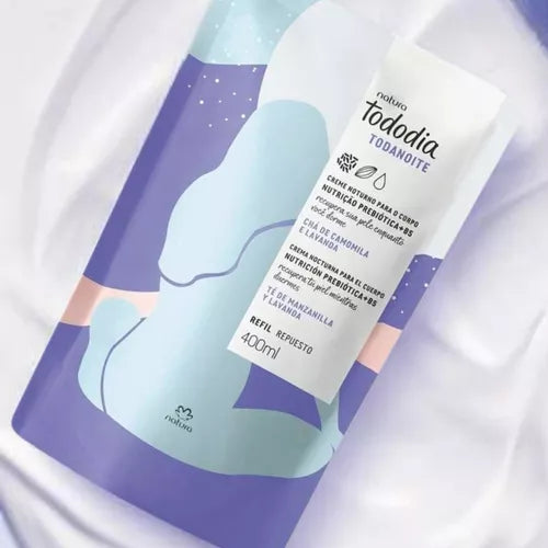 Todo dia Refil Creme Noturno Para o Corpo Tododia Chá de Camomila e Lavanda 400ml