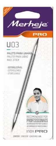 Palito Cutícula Merheje Inox - 1un