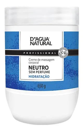 Creme Massagem Corporal Neutro Dagua Natural Hidratação 650g