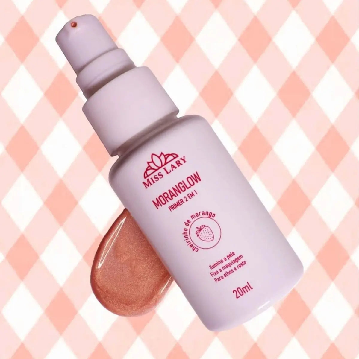 Miss Lary Strawberry Primer 2 in 1 Illuminates and Hydrates Face 20ml