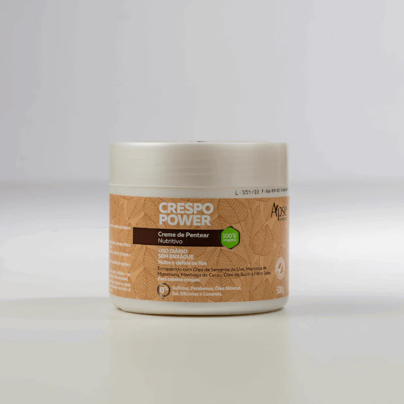 Crespo Power 500g Nourishing Combing Cream - No Poo / Low Poo - Conditioning Action