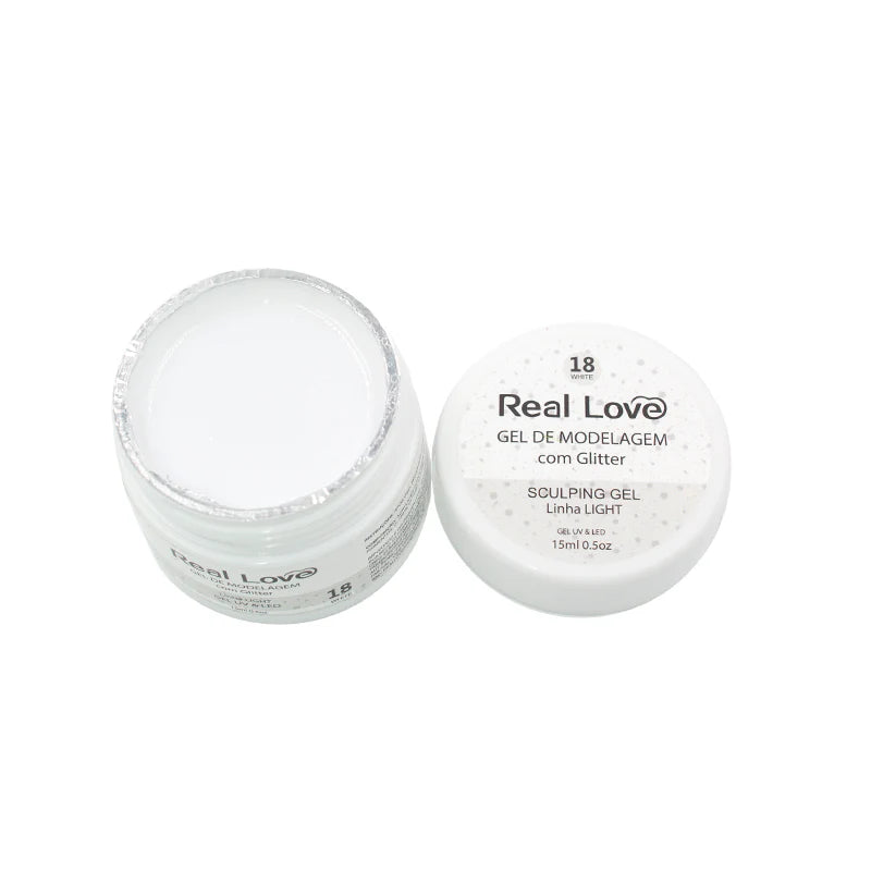 Gel de Modelagem com Glitter para Unhas - Linha Light - 15ml - Real Love