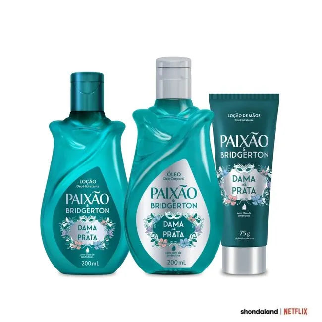 Bridgerton Silver Lady Passion Kit with 3 Body Moisturizing Oils, Iris and Almond Flower