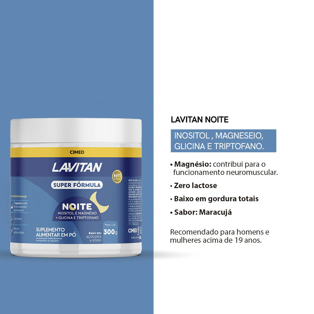 Lavitan Super Night Formula Magnesium Glycine Tryptophan 300g Passion Fruit