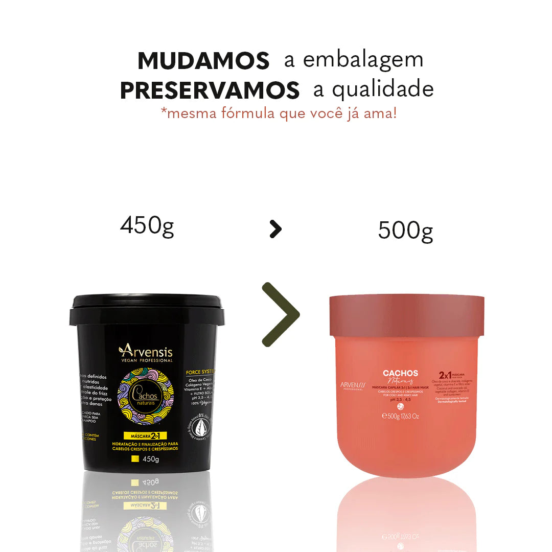 MASCARA CAPILAR CACHOS/CRESPO 2X1 450 GR ARVENSIS