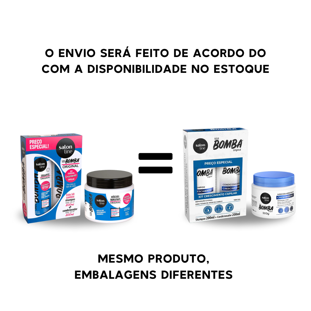 SOS Bomba Shampoo Kit 200ml + Conditioner 200ml + Mask 500g