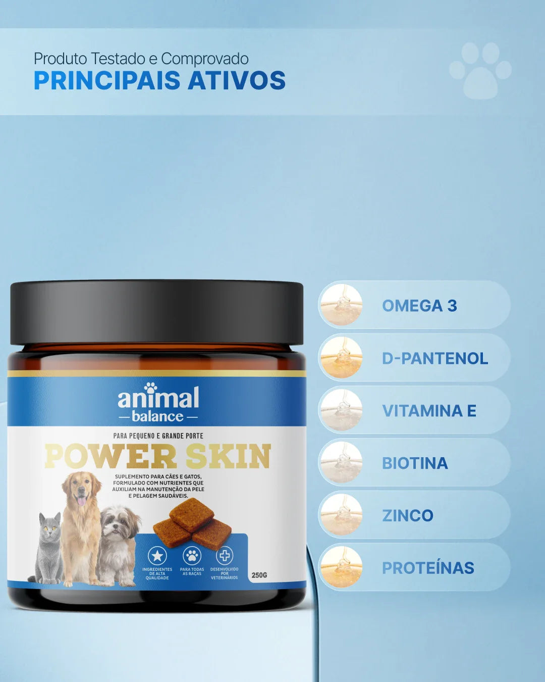 Power Skin - Hair and Dermis - Supplement in Palatable Phlebitis - 250g