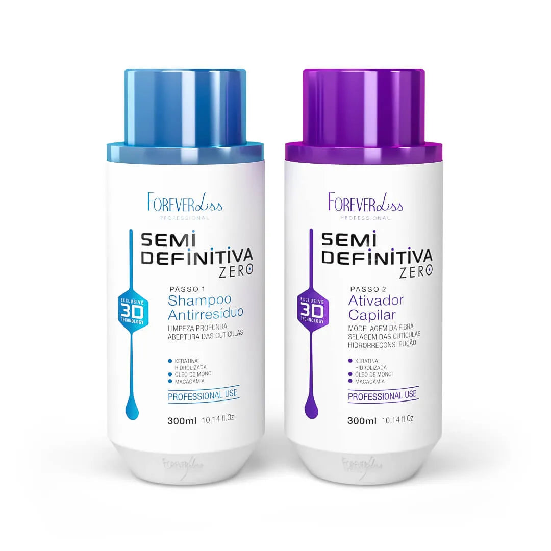 Kit Escova Semi Definitiva Zero Forever Liss - 2x300ml