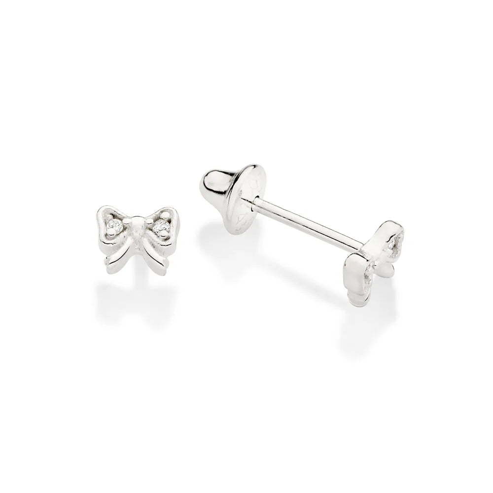 Brinco Laço de Prata 925 Com Zircônias - Tam.único Romanel