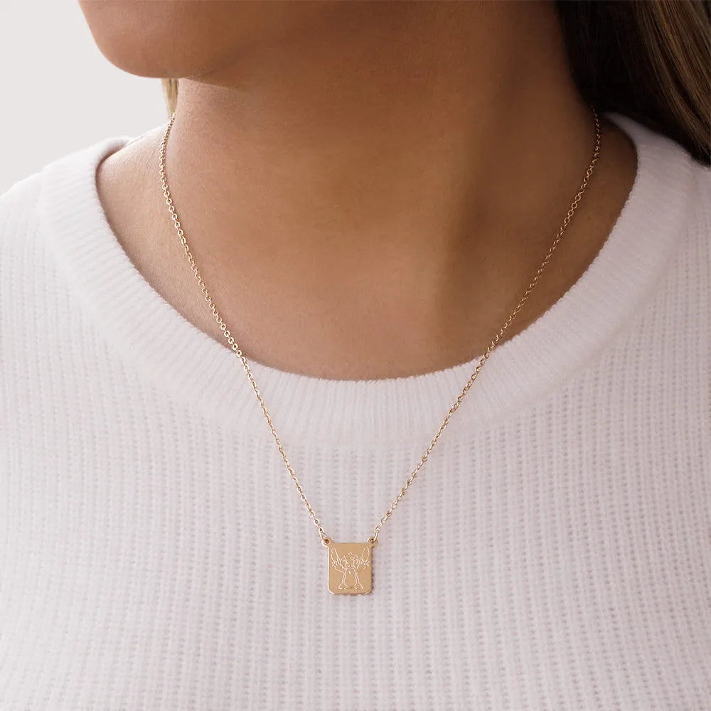 Gargantilha Ohana Stitch Banhada a Ouro 18k - Tam.50 Romanel