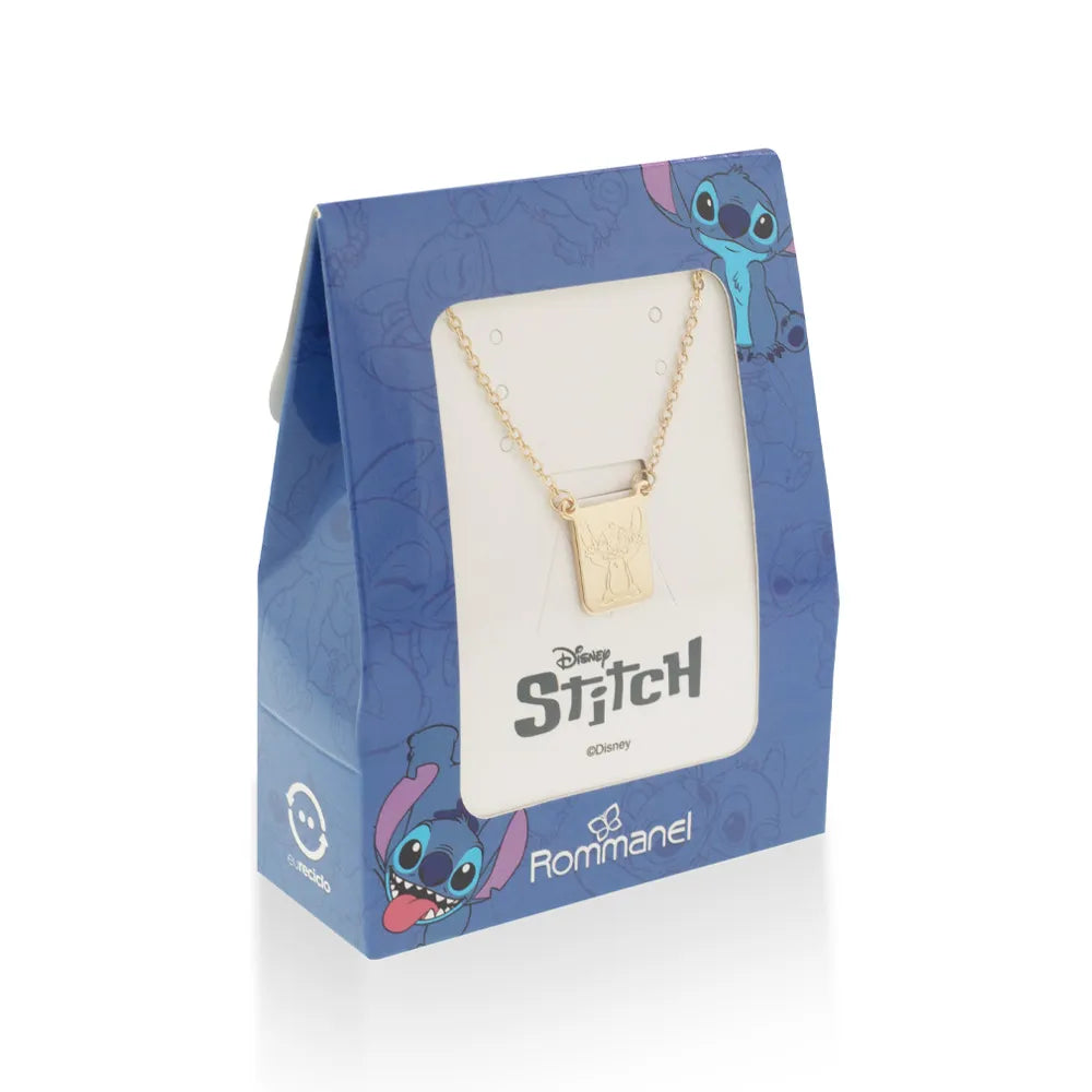 Gargantilha Ohana Stitch Banhada a Ouro 18k - Tam.50 Romanel