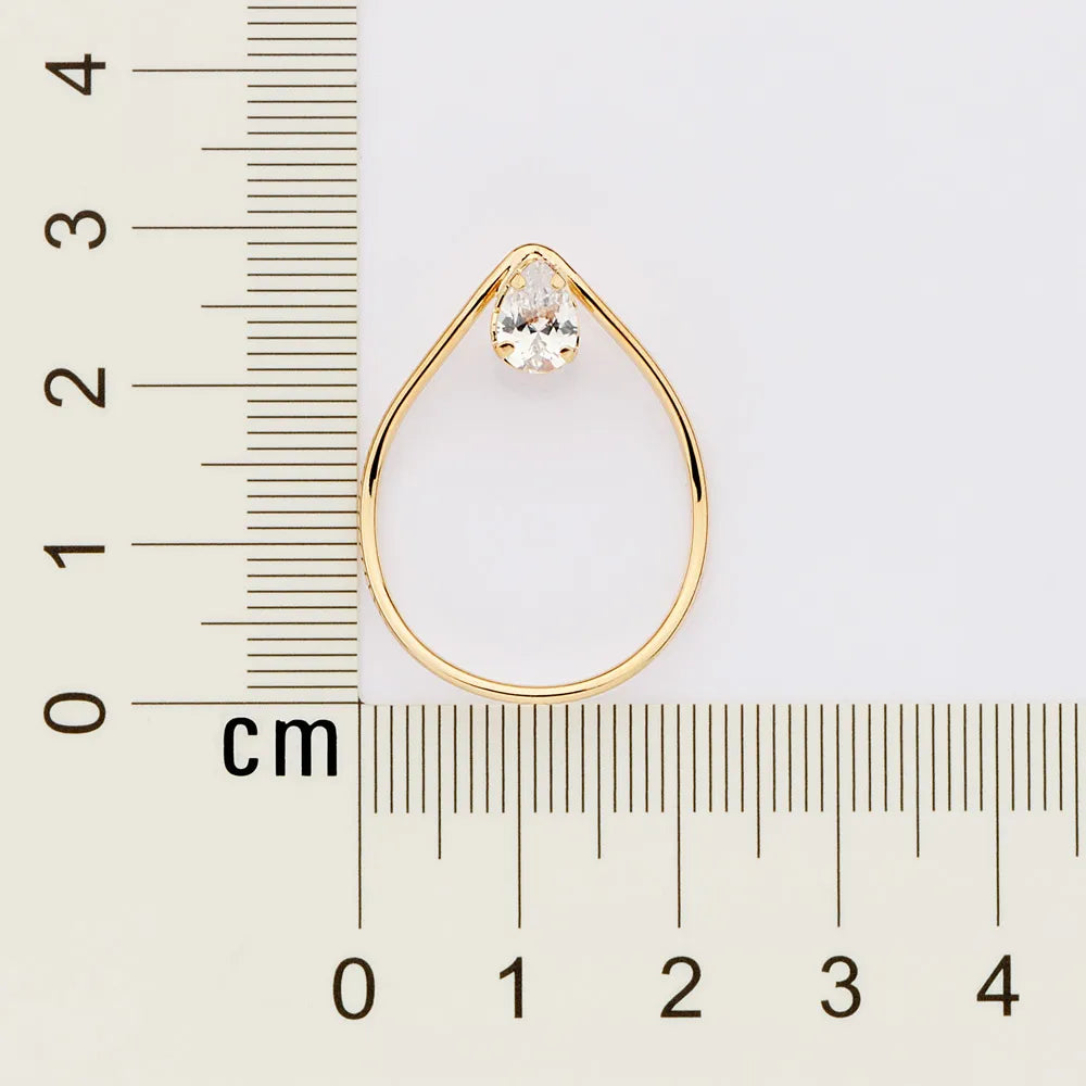 Brinco Gota Banhado a Ouro 18k Com Zircônias - Tam.único