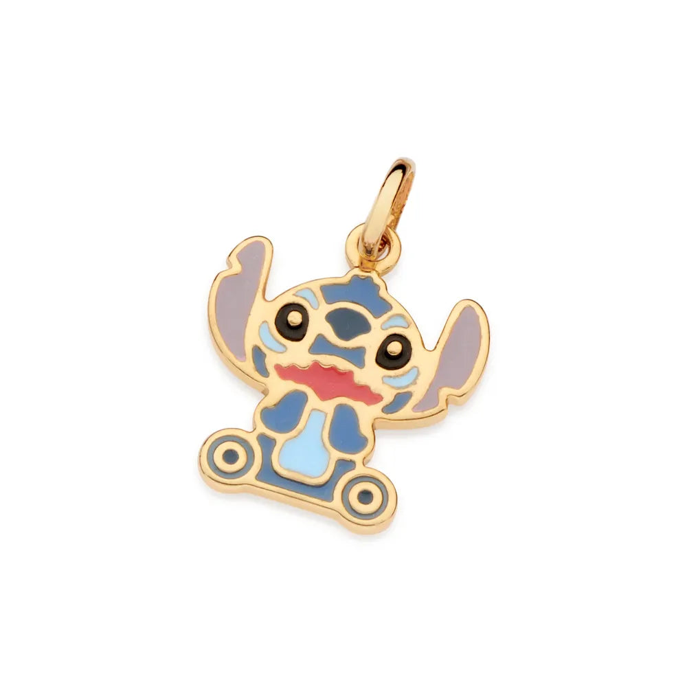 Pingente Stitch Banhado a Ouro 18k Com Aplicação de Resina - Tam.único Romanel