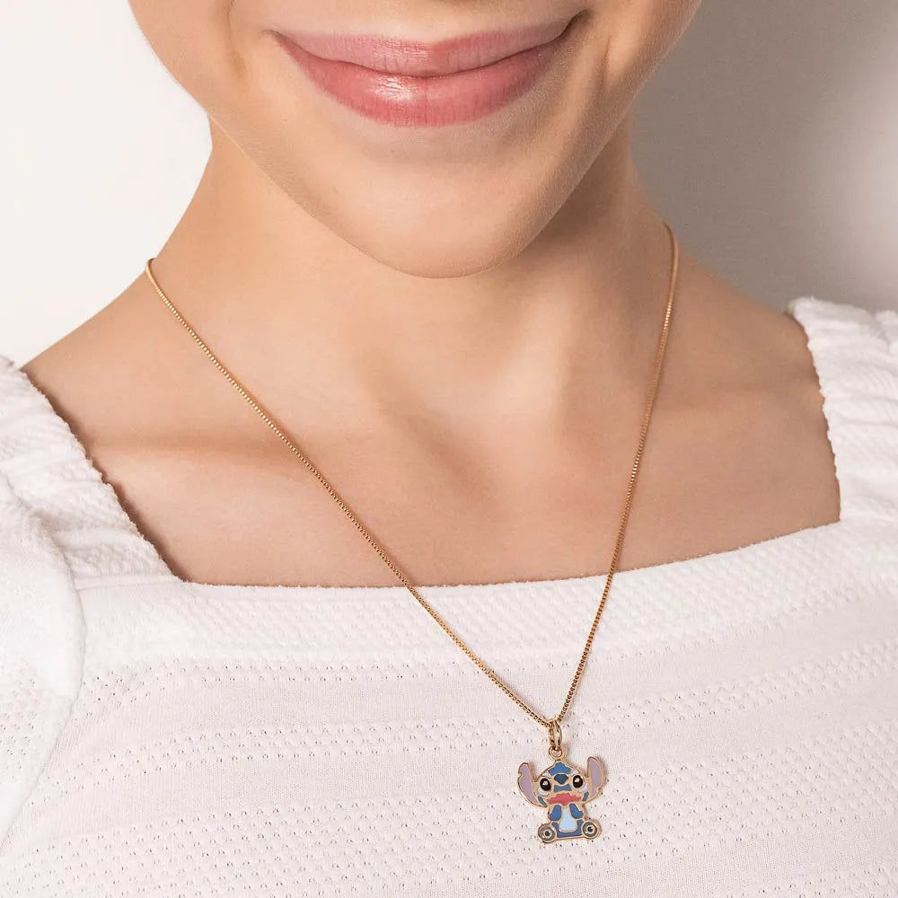 Pingente Stitch Banhado a Ouro 18k Com Aplicação de Resina - Tam.único Romanel