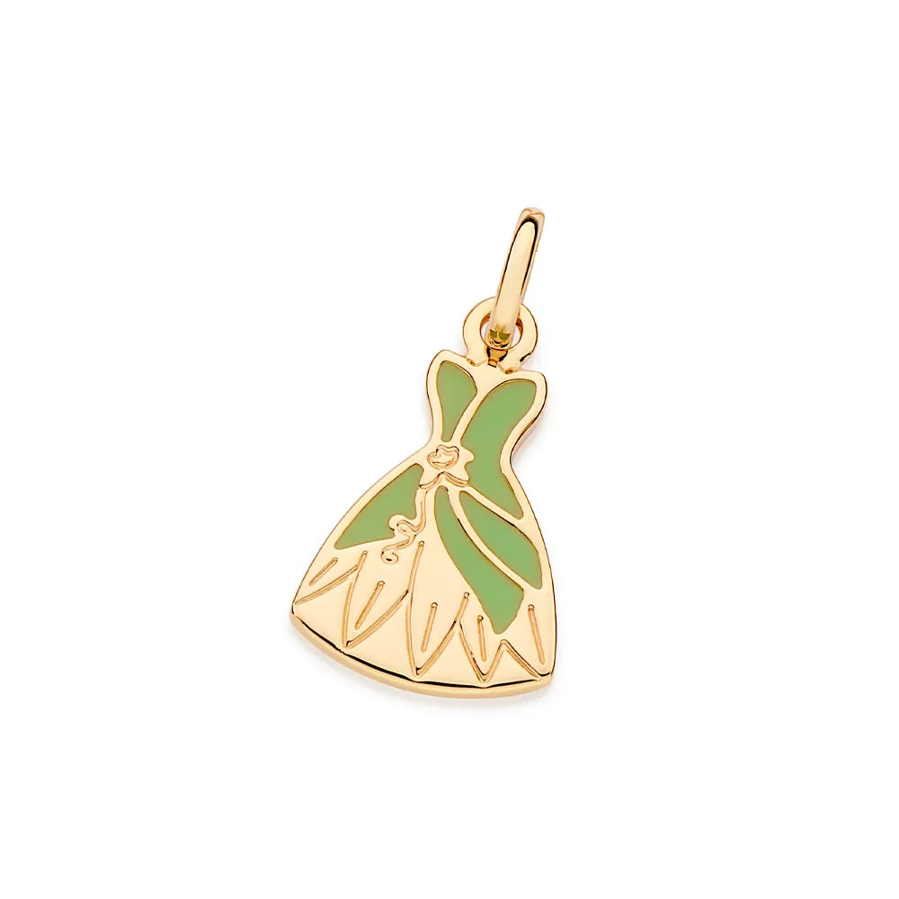 Pingente Vestido Tiana Banhado a Ouro 18k Com Aplicação de Resina - Tam.único Romanel