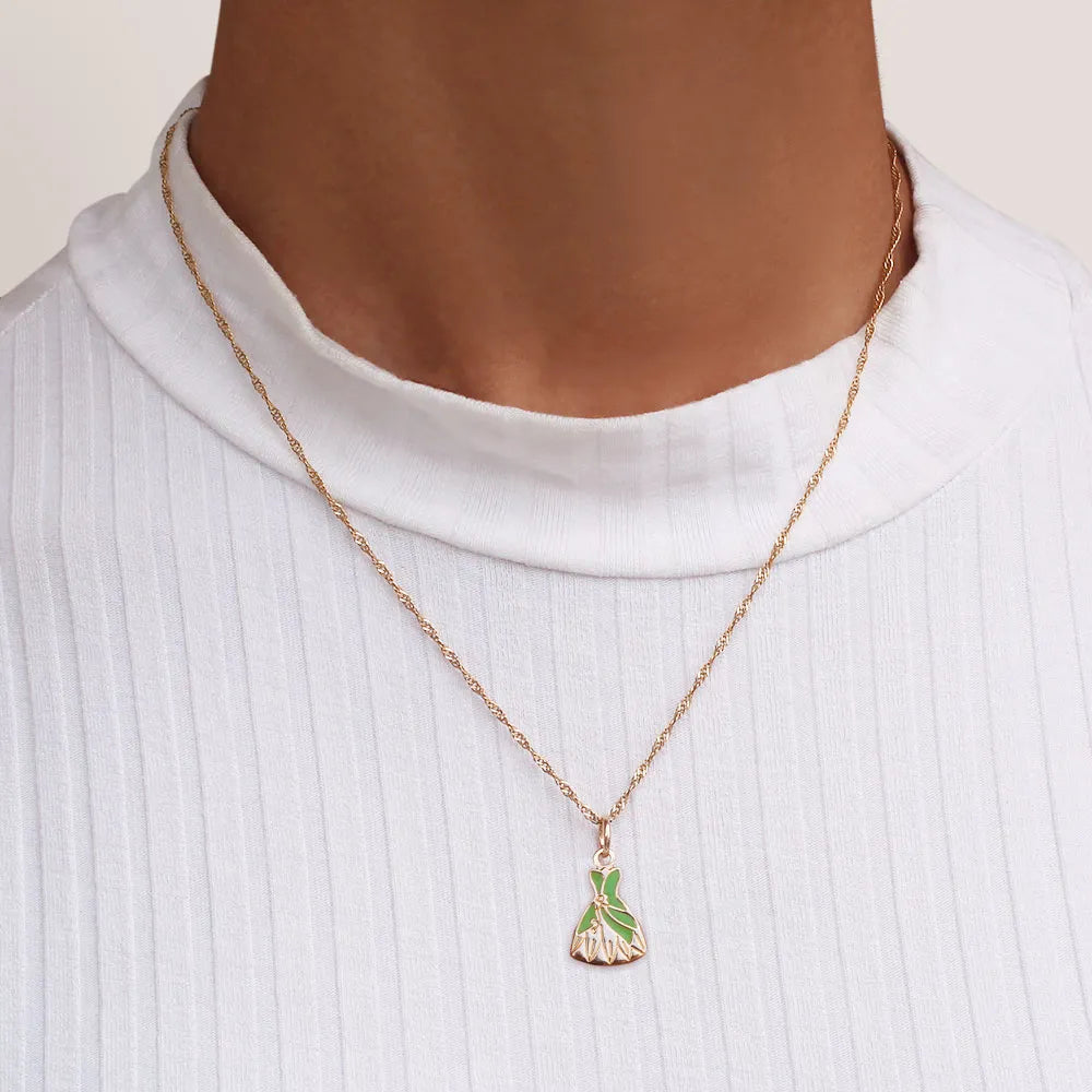 Pingente Vestido Tiana Banhado a Ouro 18k Com Aplicação de Resina - Tam.único Romanel