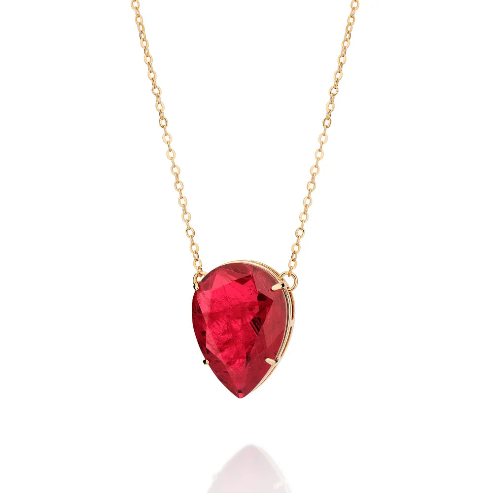 Gargantilha Gota Banhada a Ouro 18k Com Cristal Fusion - Tam.50